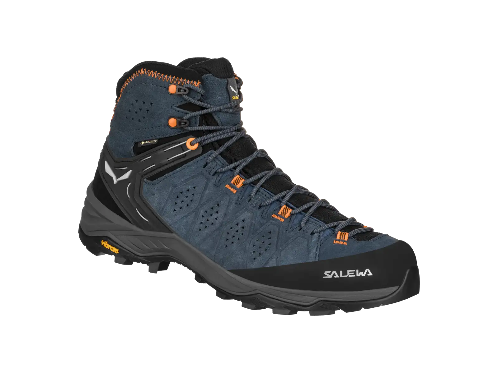 Salewa Alp Trainer 2 Mid Gore-Tex Herrenstiefel Dark Denim/Fluo Orange
