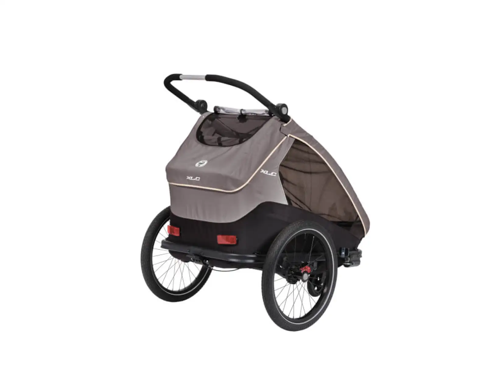 XLC DUO's BS-C10 Kinder-Doppelanhänger 20" grau/beige/anthrazit