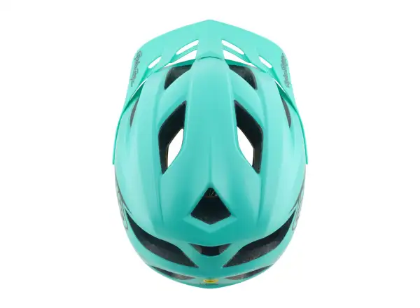 Troy Lee Designs Youth Flowline MIPS Kinderhelm Point Charcoal/Real Teal