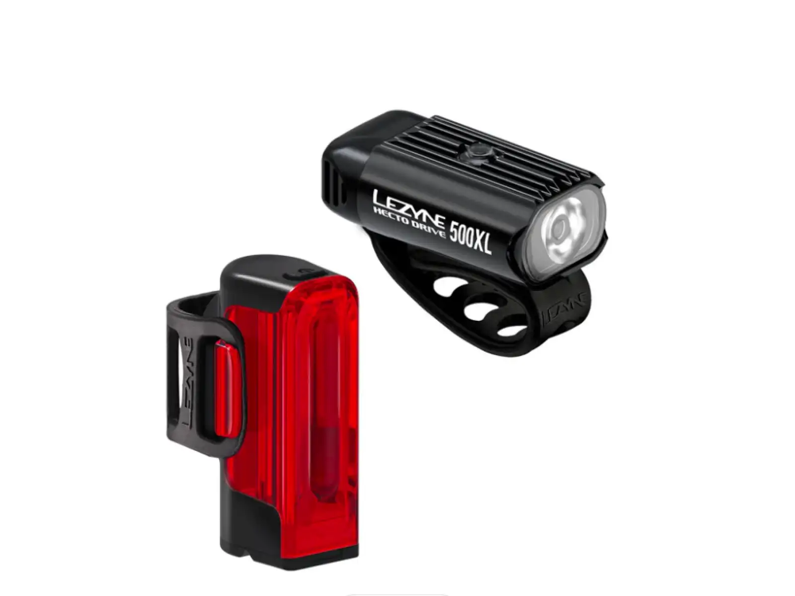 LEZYNE Hecto Drive 500XL / Strip Drive 300+ Lichtset Schwarz / Schwarz