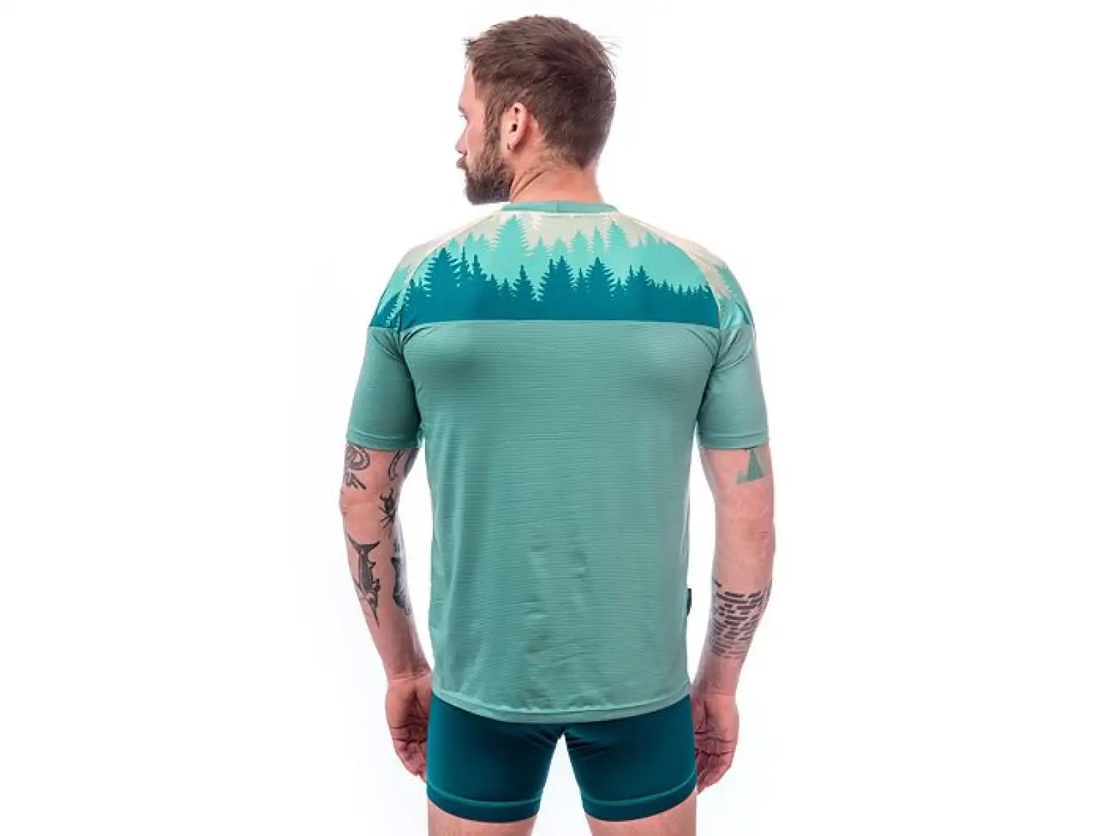 Sensor Coolmax Impress Herren T-Shirt Kurzarm Mint/Trees