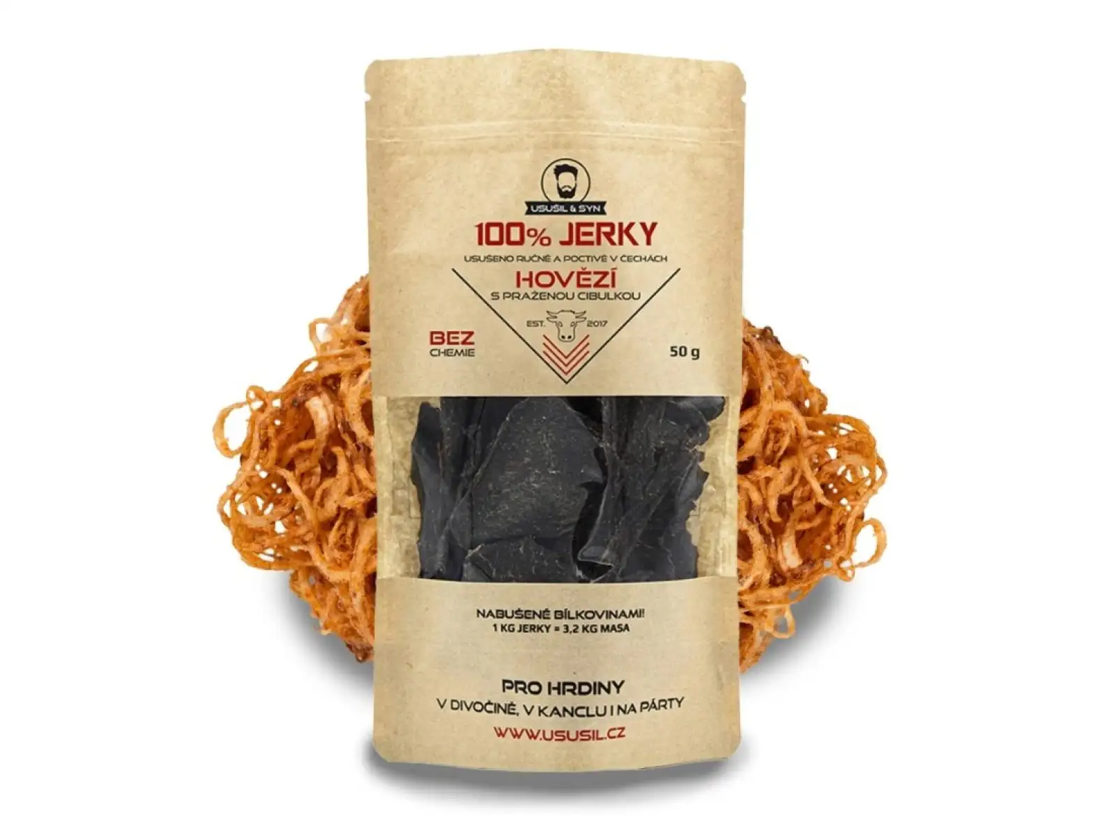 Trocken & Sohn 100% JERKY Rindfleisch mit gerösteten Zwiebeln 150 g