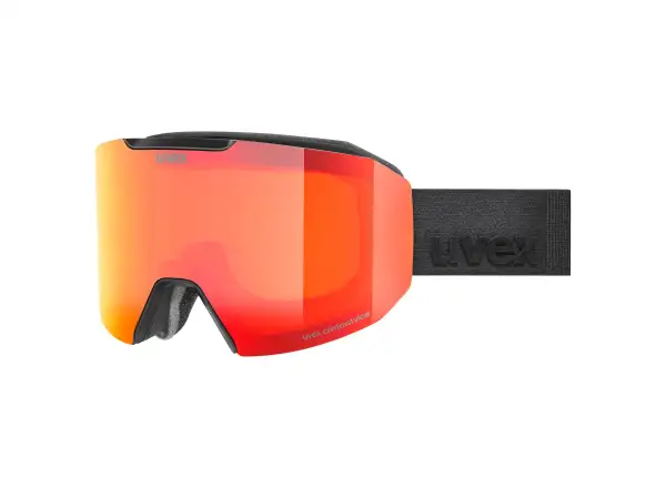 Uvex Evidnt Attract Skibrille black matt/red-orange