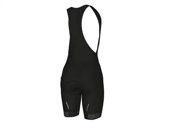 Damen Fahrradhose Alé Solid Traguardo mit Latz Schwarz/Fluo Pink