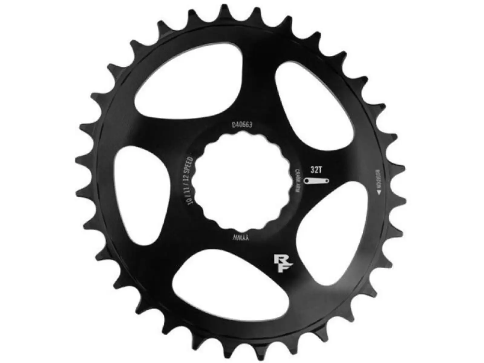 Race Face EINZELNER Direct-Mount-Oval-N/W-Kettenblatt Schwarz