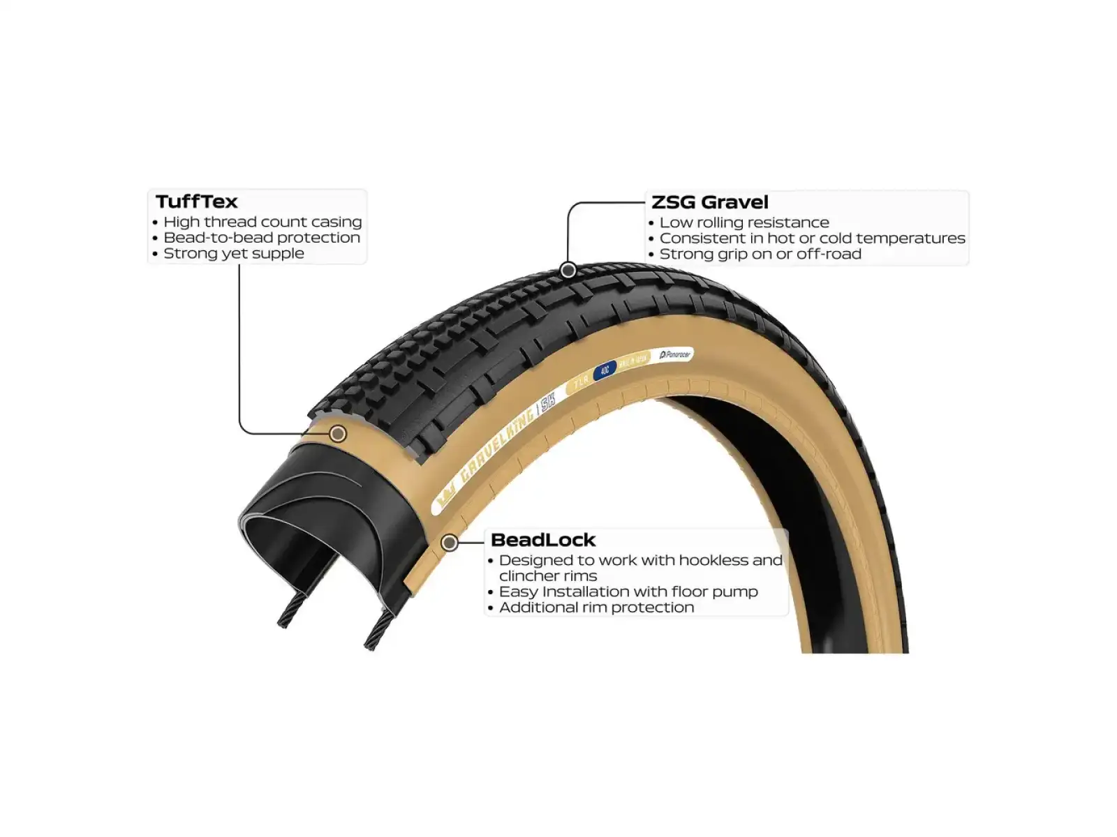 Panaracer Gravel-Reifen – GravelKing SK 700×50 mm Schwarz/Braun