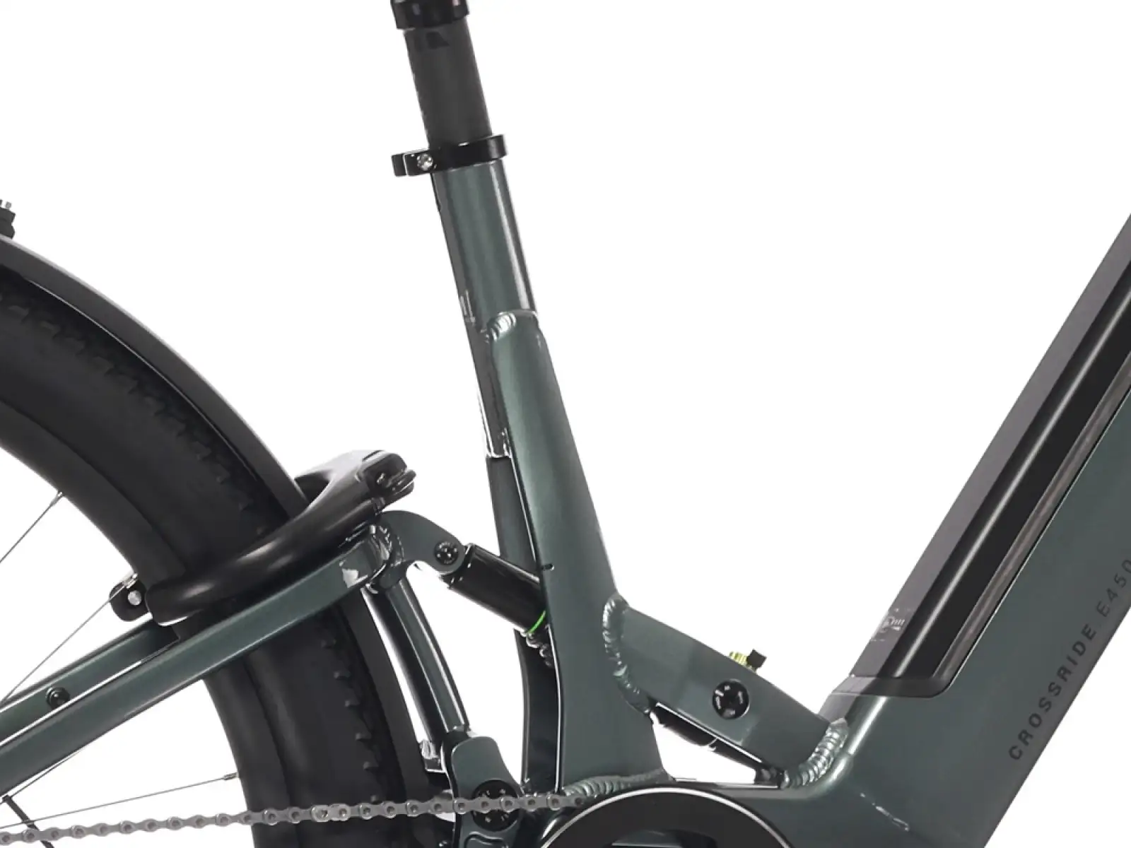 Rock Machine Crossride e450 FS Tiefeinstieg vollgefedertes Elektrofahrrad Ocean Grey/Black