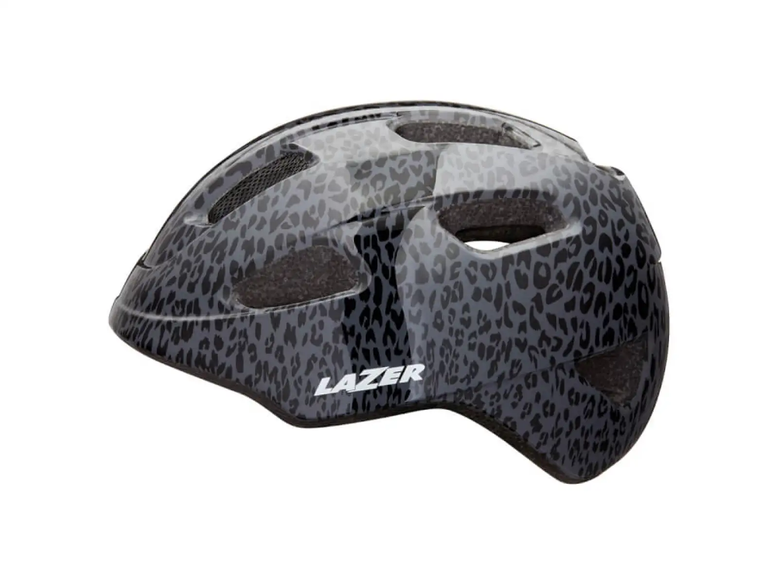 Lazer NUTZ KC Kinderhelm Schwarz Leopardenmuster Größe Uni (50-56 cm)