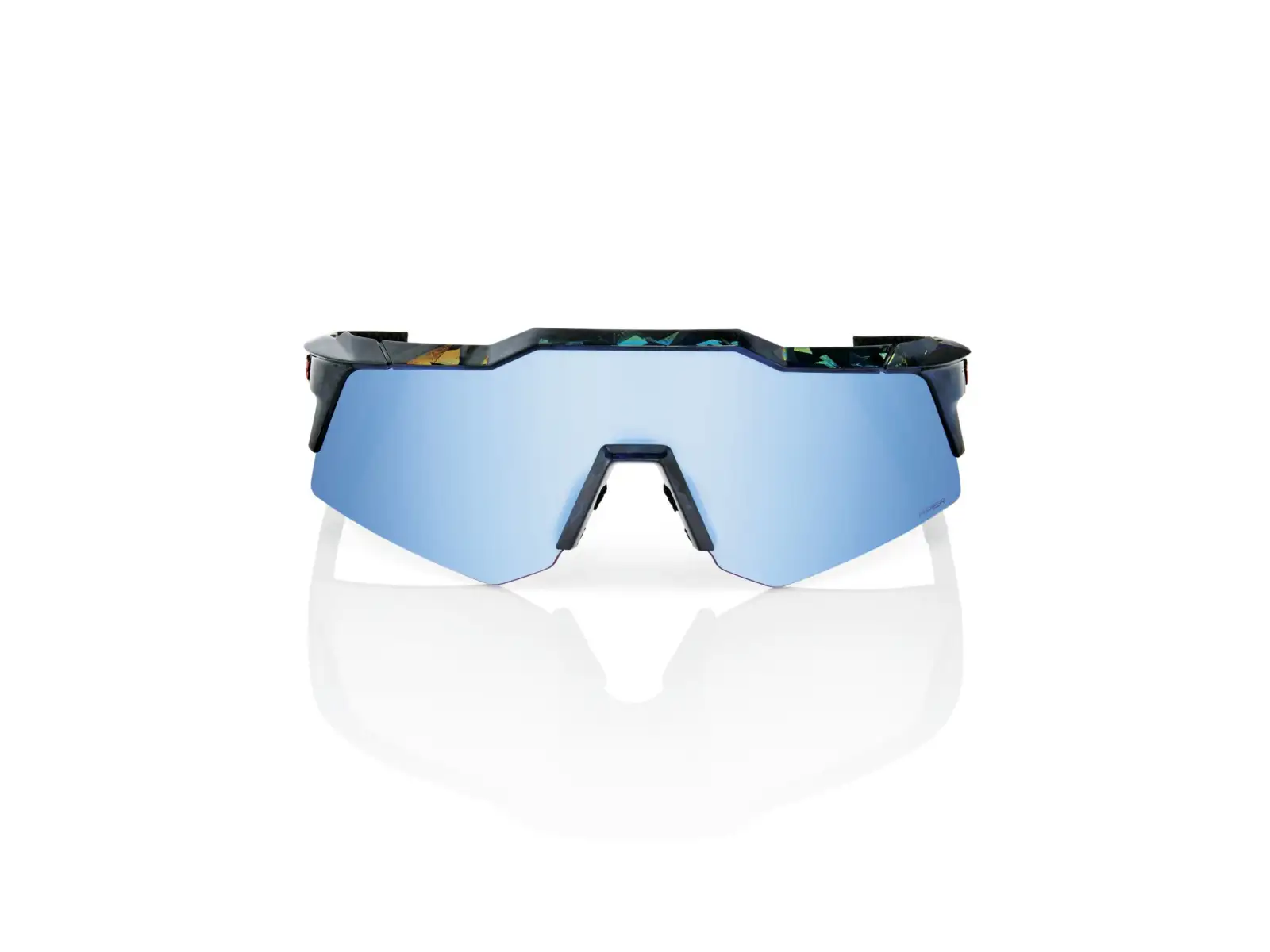 100 % Speedcraft XS Brille in Schwarz Holographic/HiPER Blue Multilayer Mirror