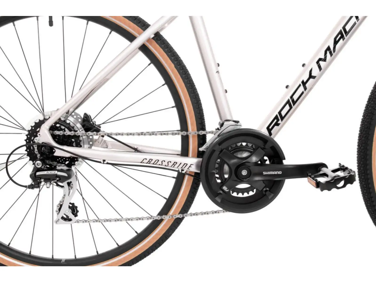 Rock Machine CrossRide 300 glänzend silber/schwarz Trekkingrad.