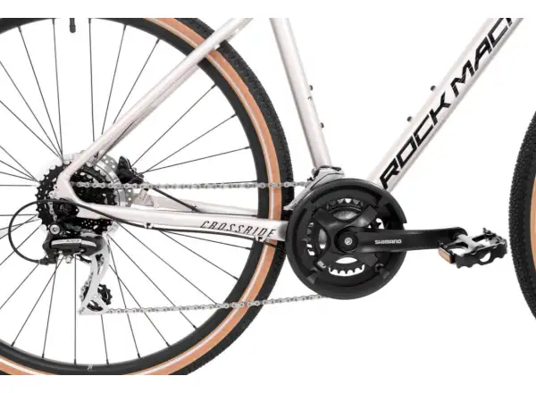 Rock Machine CrossRide 300 glänzend silber/schwarz Trekkingrad.