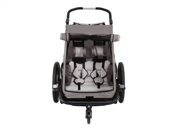 XLC DUO's BS-C10 Kinder-Doppelanhänger 20" grau/beige/anthrazit