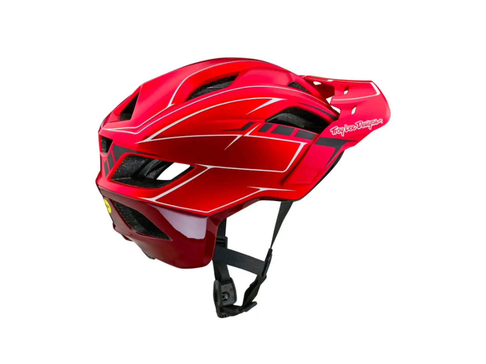 Troy Lee Designs Flowline SE Mips Helm Pinstripe Rot.