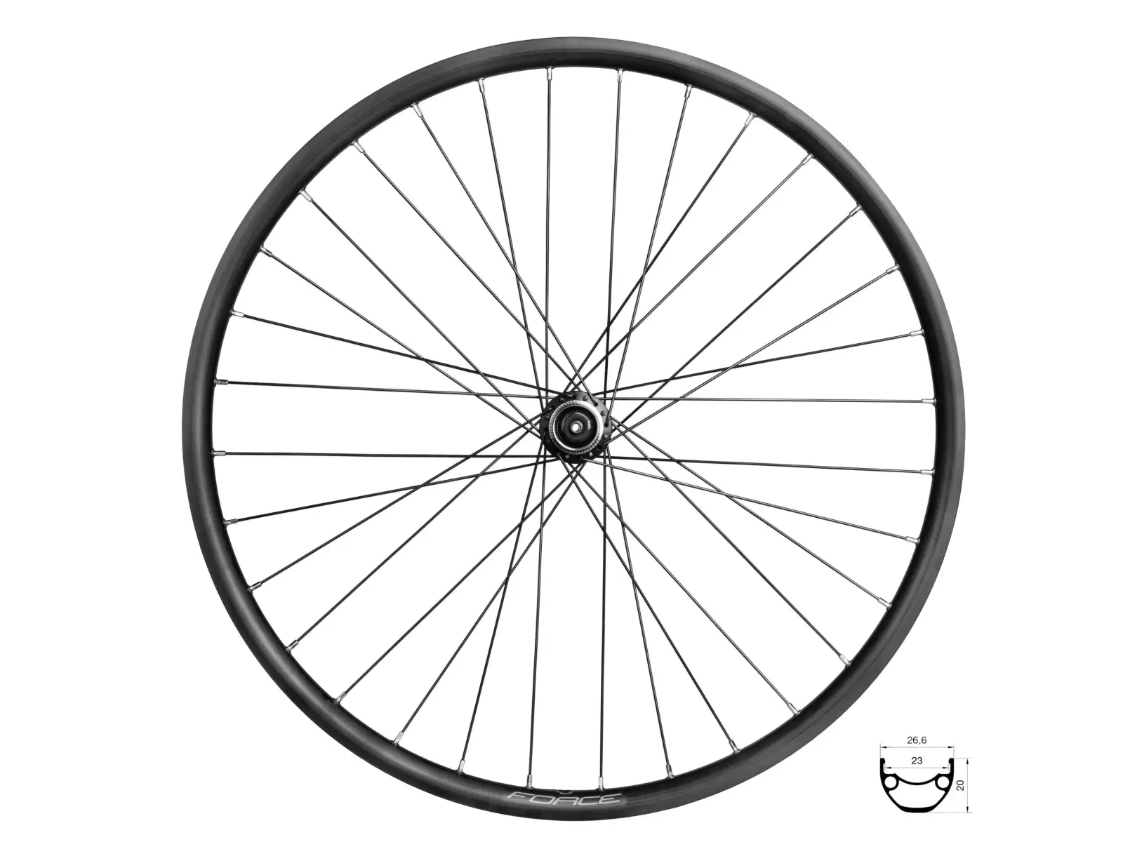 Force XC Disc 559x23 vordere eingespeichte Rad TX505-CL 32 Löcher