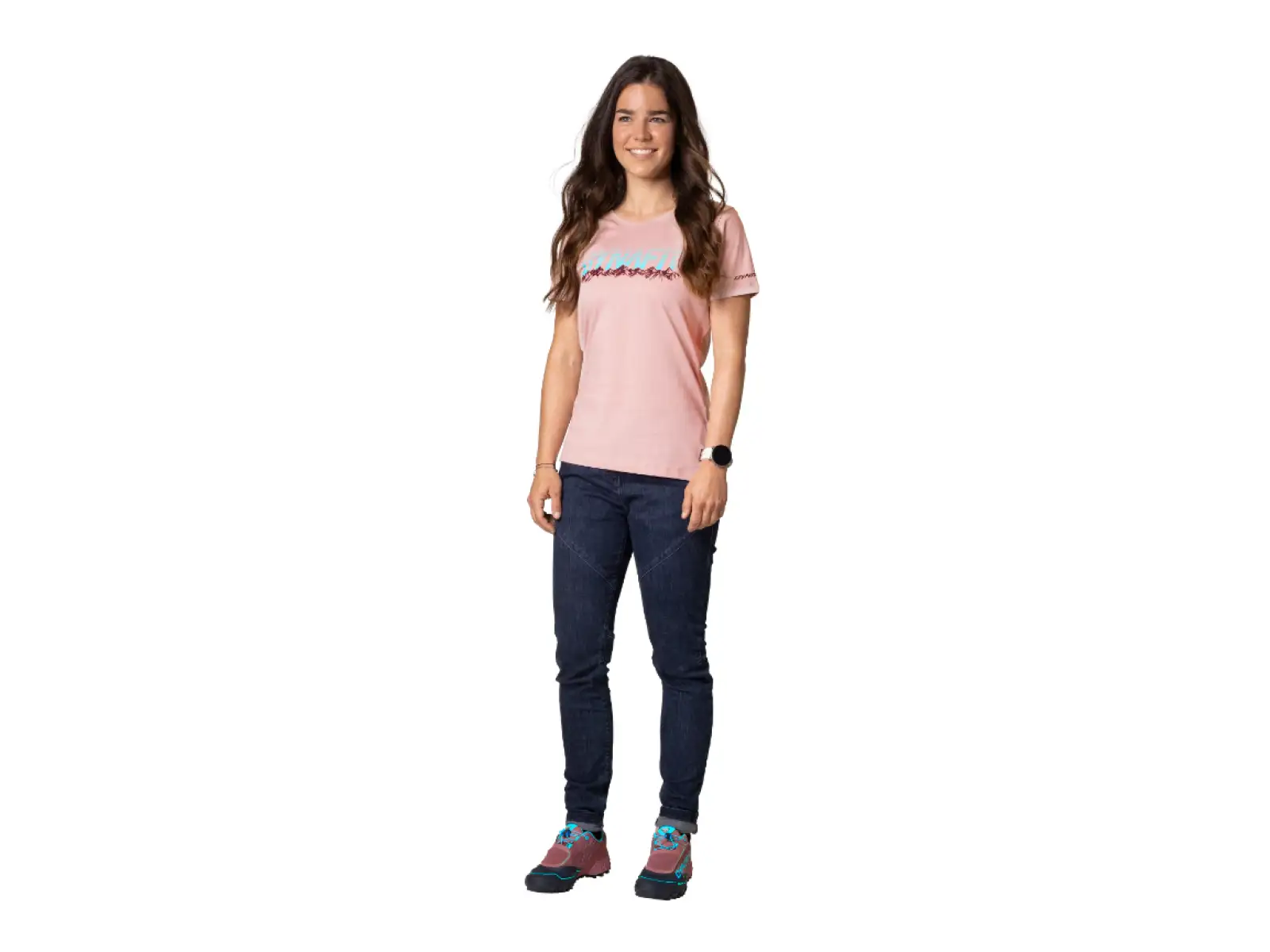 Dynafit Graphic Cotton Damen T-Shirt Kurzarm Pale Rose/Range.