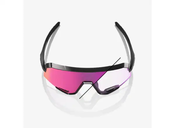 100% Slendale Sonnenbrille – Gloss Black mit Photochromic Purple Mirror