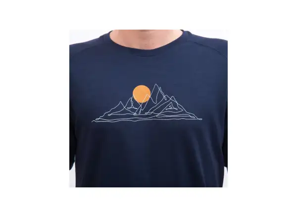 Sensor Merino Blend Moon Herren T-Shirt Kurzarm Deep Blue