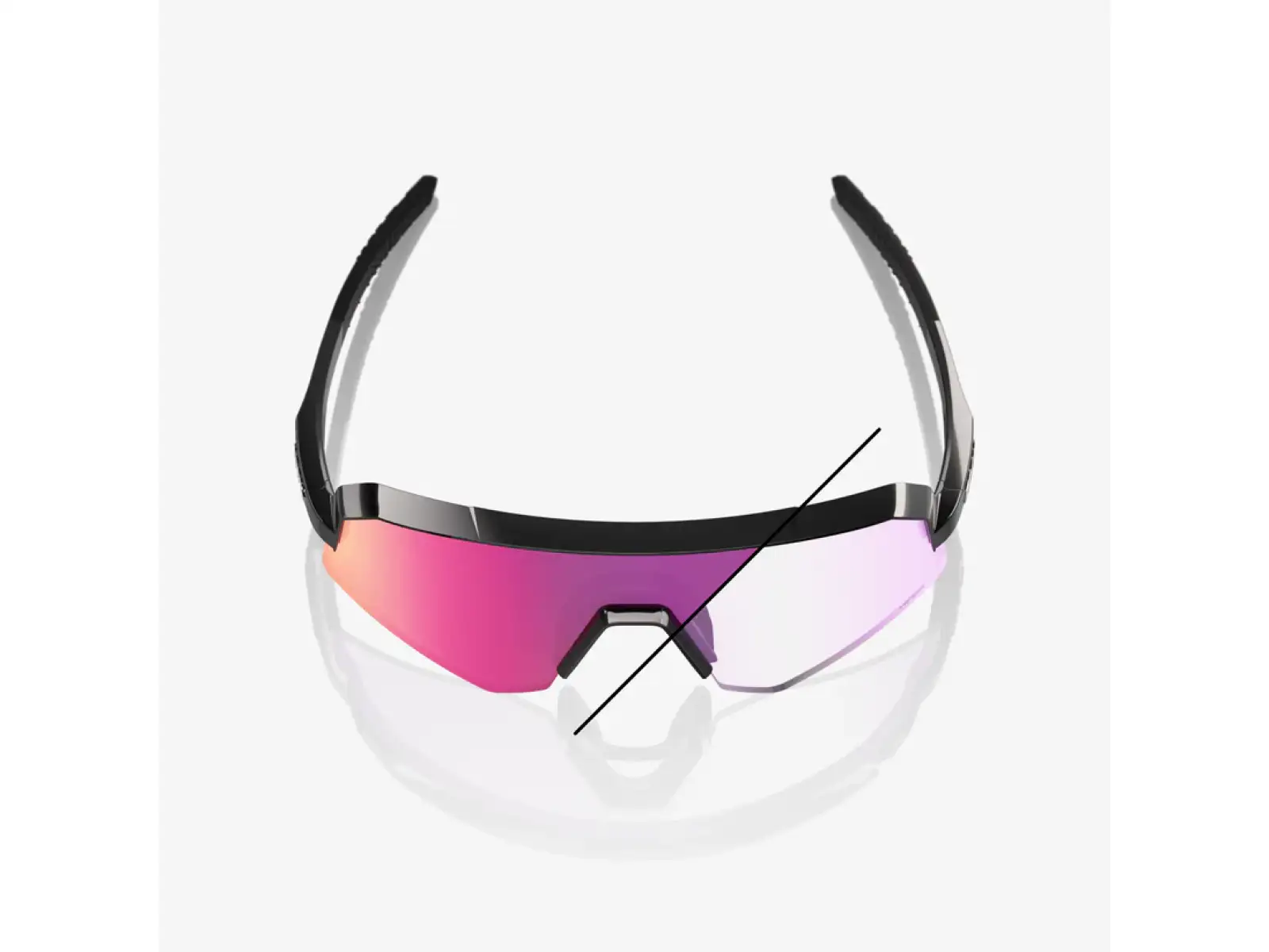 100% Slendale SL Sonnenbrille Gloss Black/Photochromic Purple Mirror