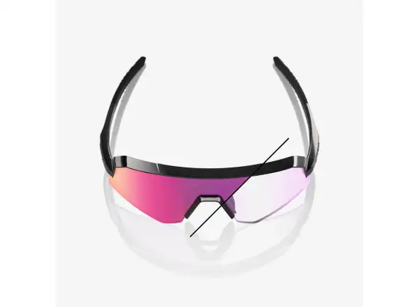 100% Slendale SL Sonnenbrille Gloss Black/Photochromic Purple Mirror