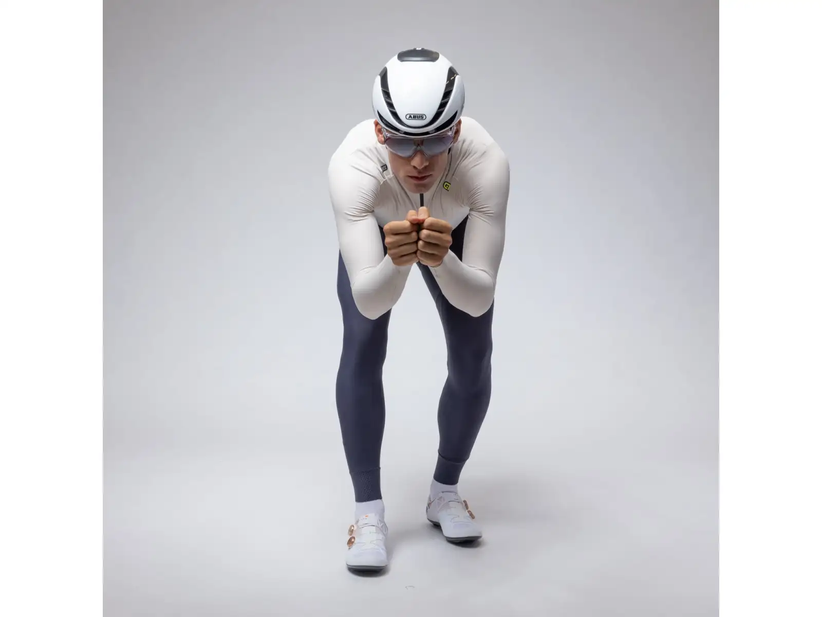 Alé R-EV1 Warm Race Herren gefüttertes Radsporttrikot Stone