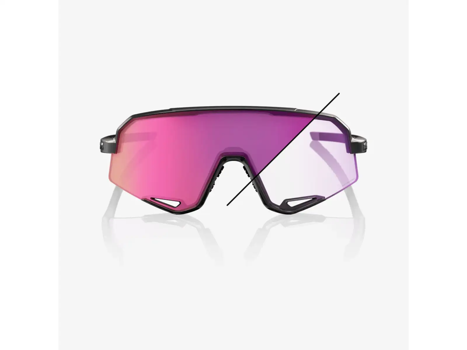 100% Slendale Sonnenbrille – Gloss Black mit Photochromic Purple Mirror