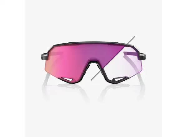 100% Slendale Sonnenbrille – Gloss Black mit Photochromic Purple Mirror