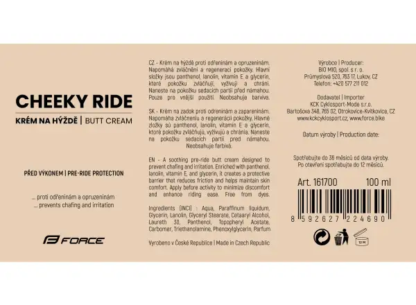 Force Cheeky Ride Gesäßcreme - 100 ml