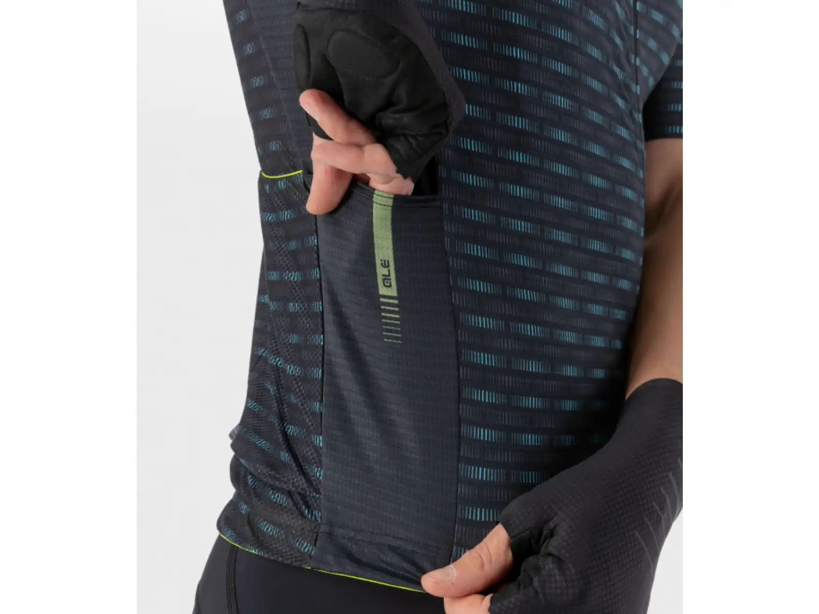ALÉ GRAPHICS Herren Kurzarmtrikot schwarz/türkis