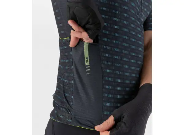 ALÉ GRAPHICS Herren Kurzarmtrikot schwarz/türkis