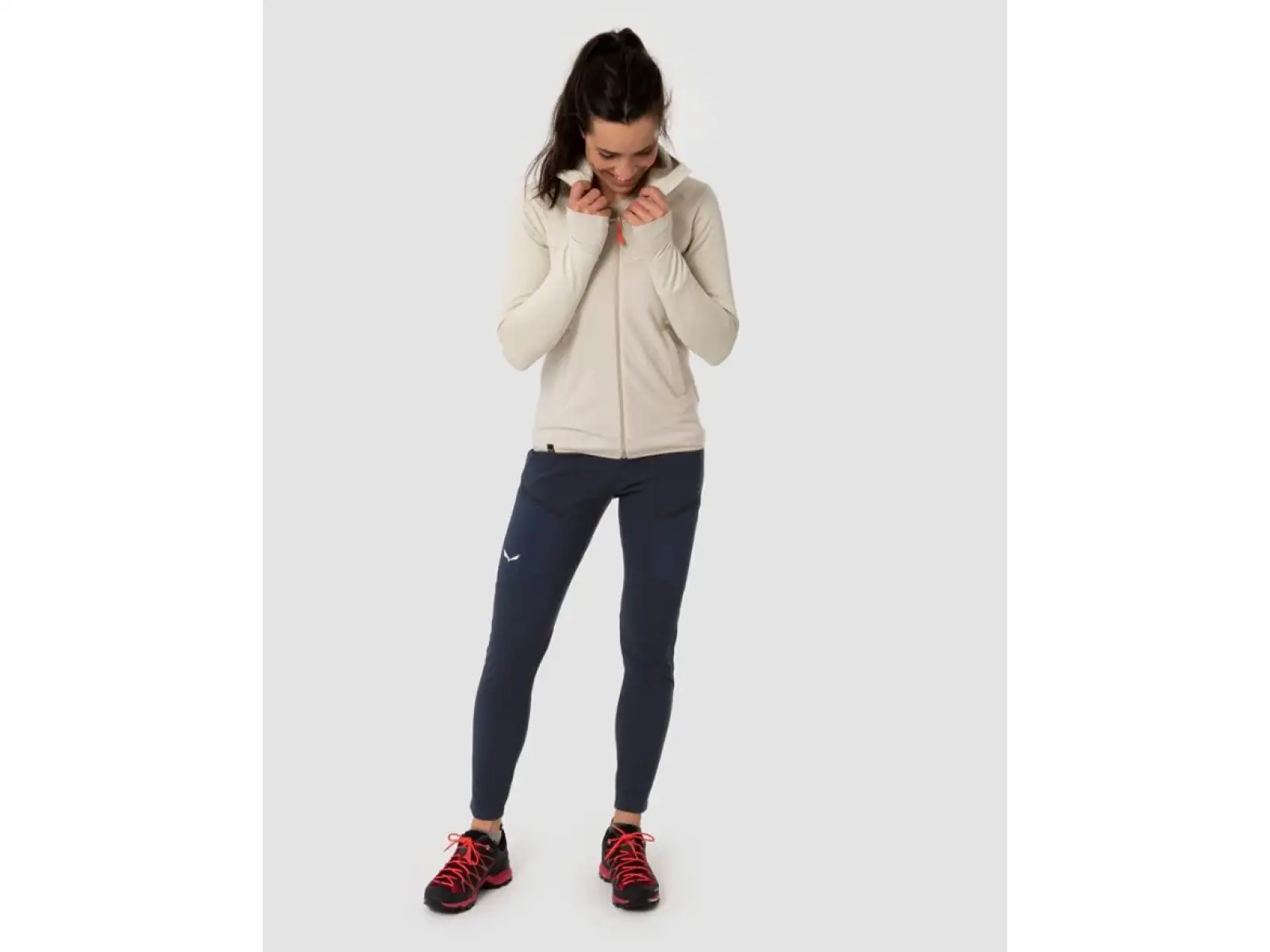 Salewa Puez Hybrid Polarlite Damen Fleecejacke Haferflockenmelange