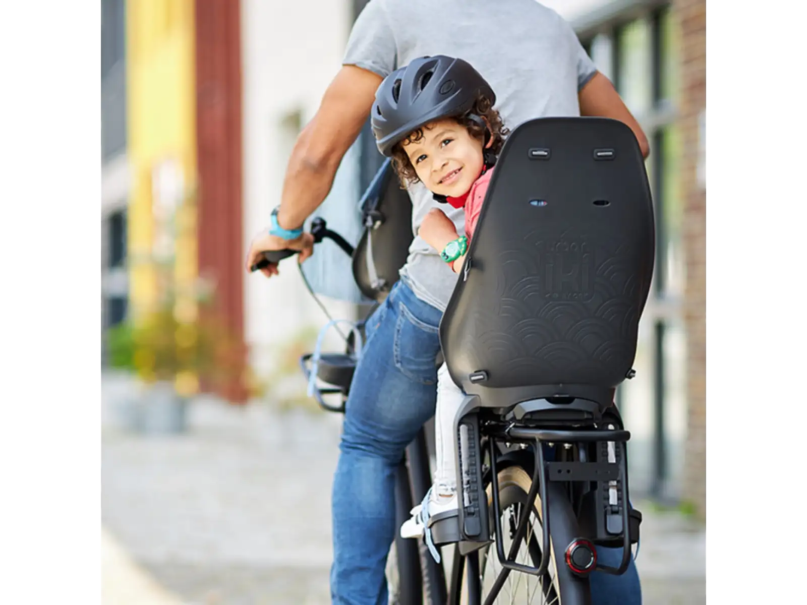 Urban Iki Kindersitz mit Adapter und Gepäckträger SET Bincho Black