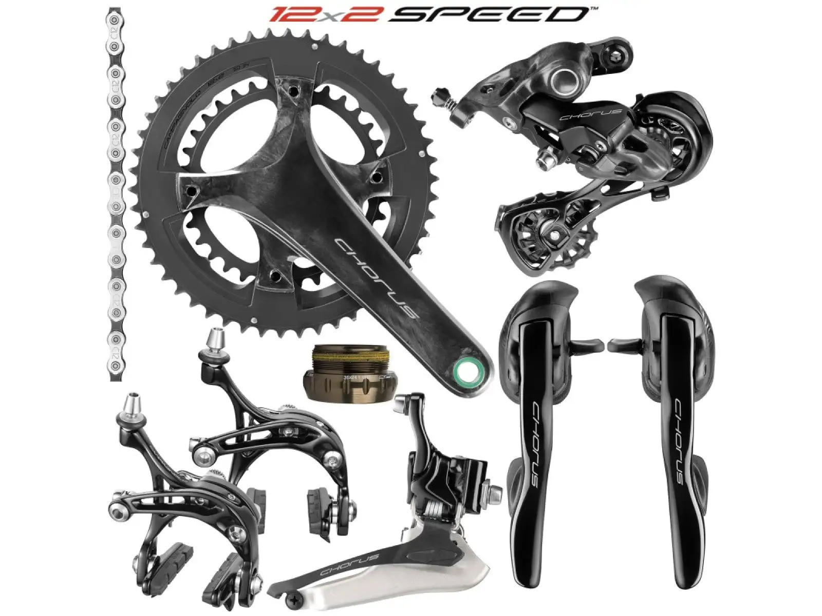 Campagnolo Chorus 2×12-fach Gruppe 172,5 mm - 50/34 Zähne (ohne Kassette)