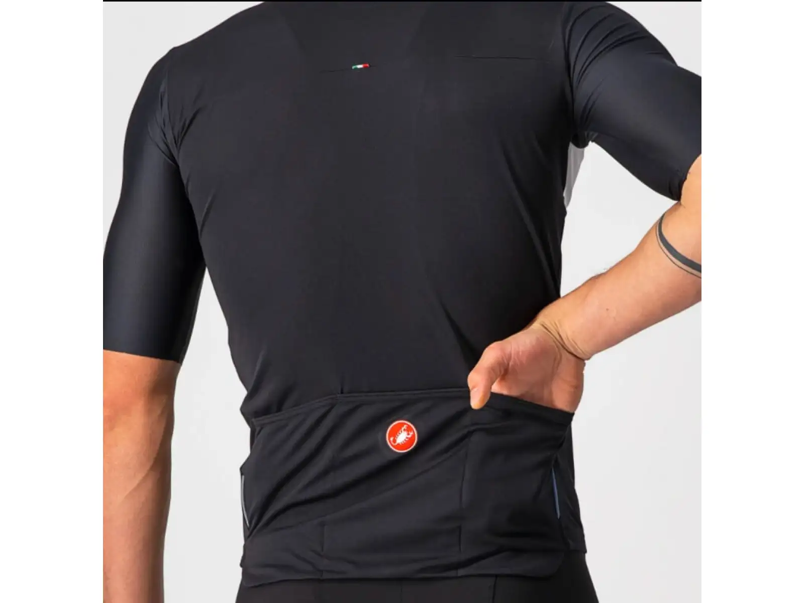 Castelli Prologo 7 Herrentrikot Kurzarm Light Schwarz/Silbergrau-Elfenbein