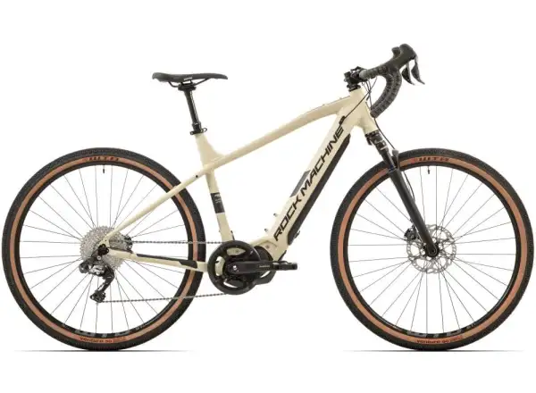 Rock Machine Gravelride e700 Di2 Gravel E-Bike in Matte Sand/Black.