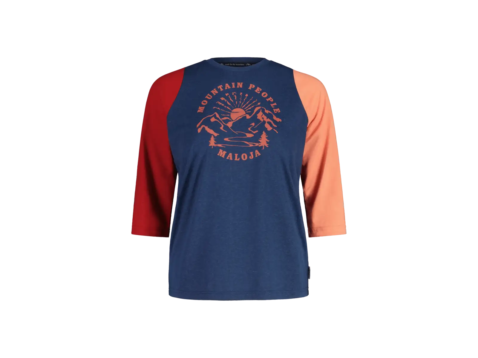 Maloja HimbeereM. Damen-T-Shirt mit 3/4-Ärmeln Mitternachts-Multi