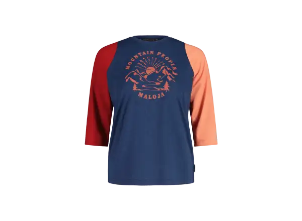 Maloja HimbeereM. Damen-T-Shirt mit 3/4-Ärmeln Mitternachts-Multi