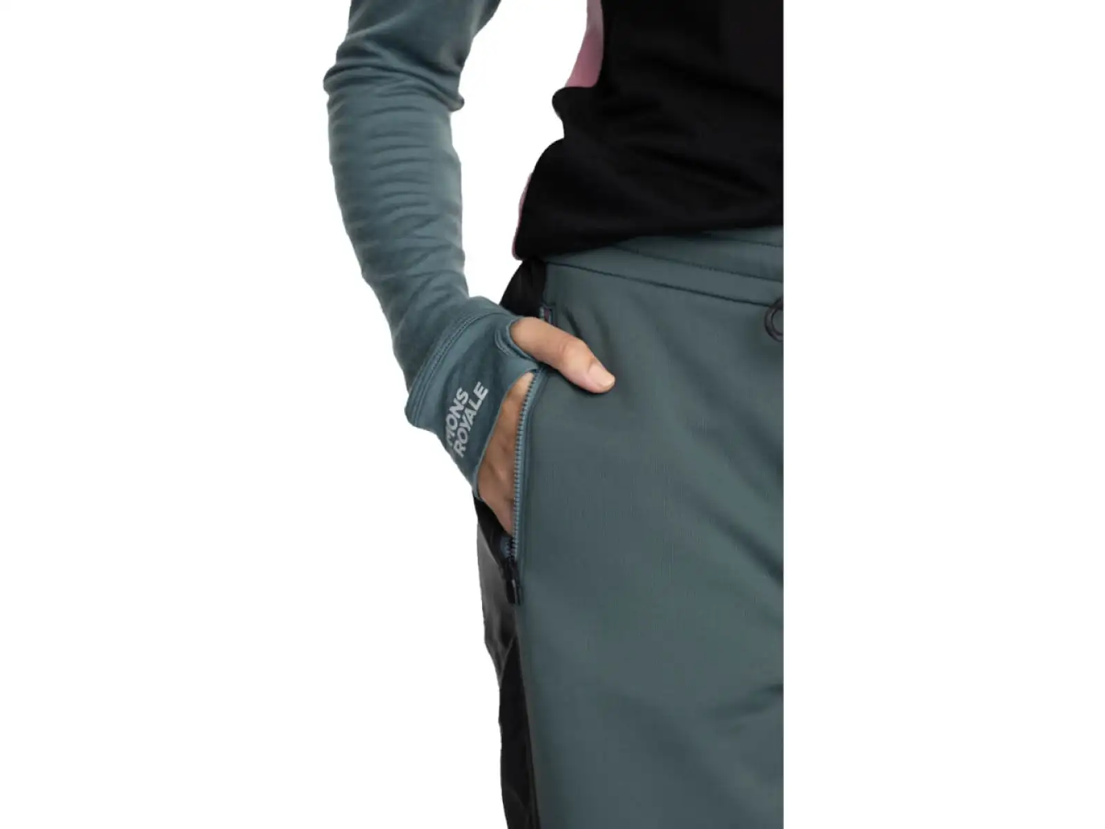 Mons Royale Decade Pants Damenhose Burnt Sage/Schwarz