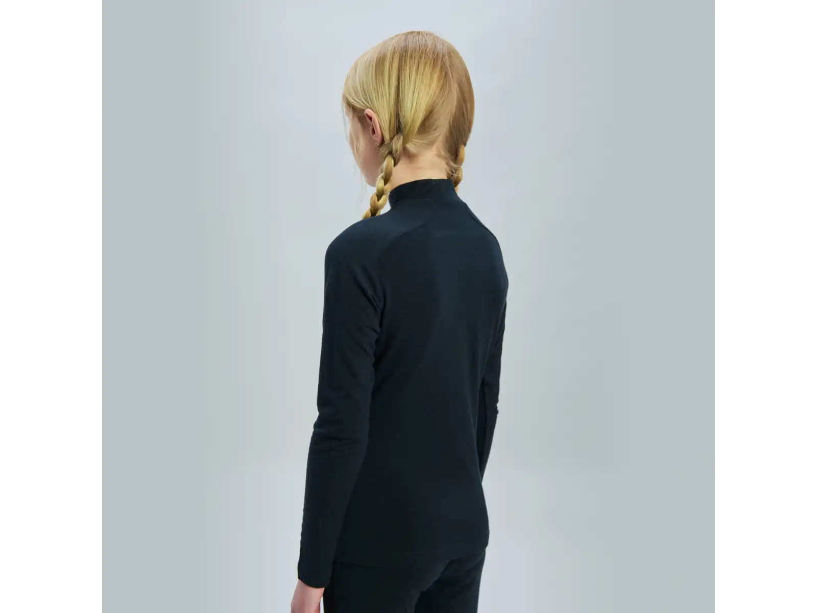 POC Layer Merino Kinderunterhemd langer Ärmel Uran-Schwarz