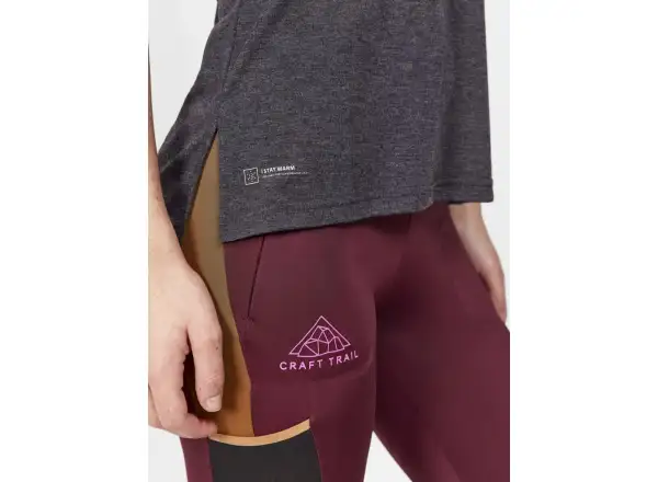 Craft ADV Trail Wool Damen T-Shirt, Kurzarm, Schwarz.