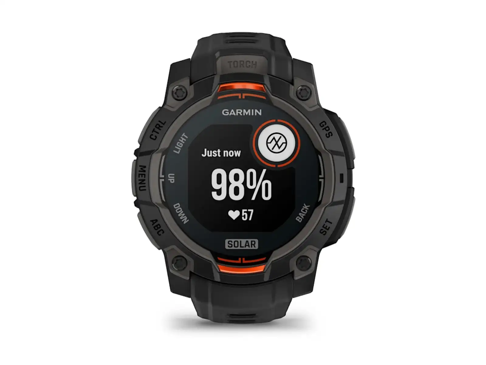 Garmin Instinct 3 Solar 45 mm Smartwatch Schwarz/Schwarzes Armband