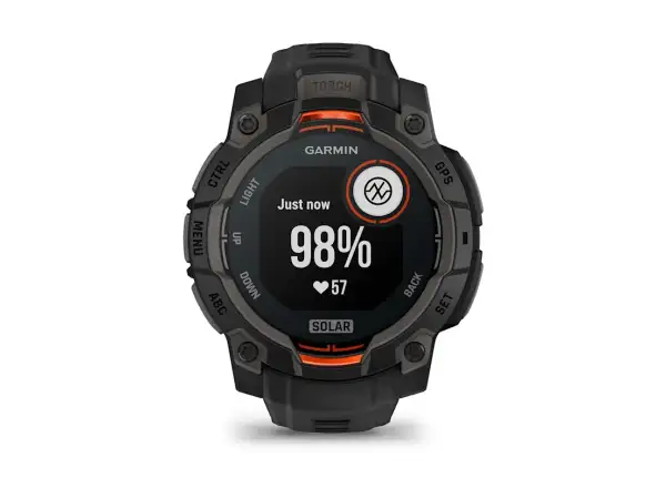 Garmin Instinct 3 Solar 45 mm Smartwatch Schwarz/Schwarzes Armband