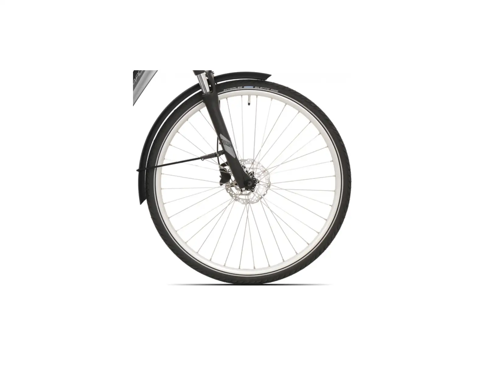Rock Machine Cityride e400 B elektrisches Stadtfahrrad Gloss Metallic Silver