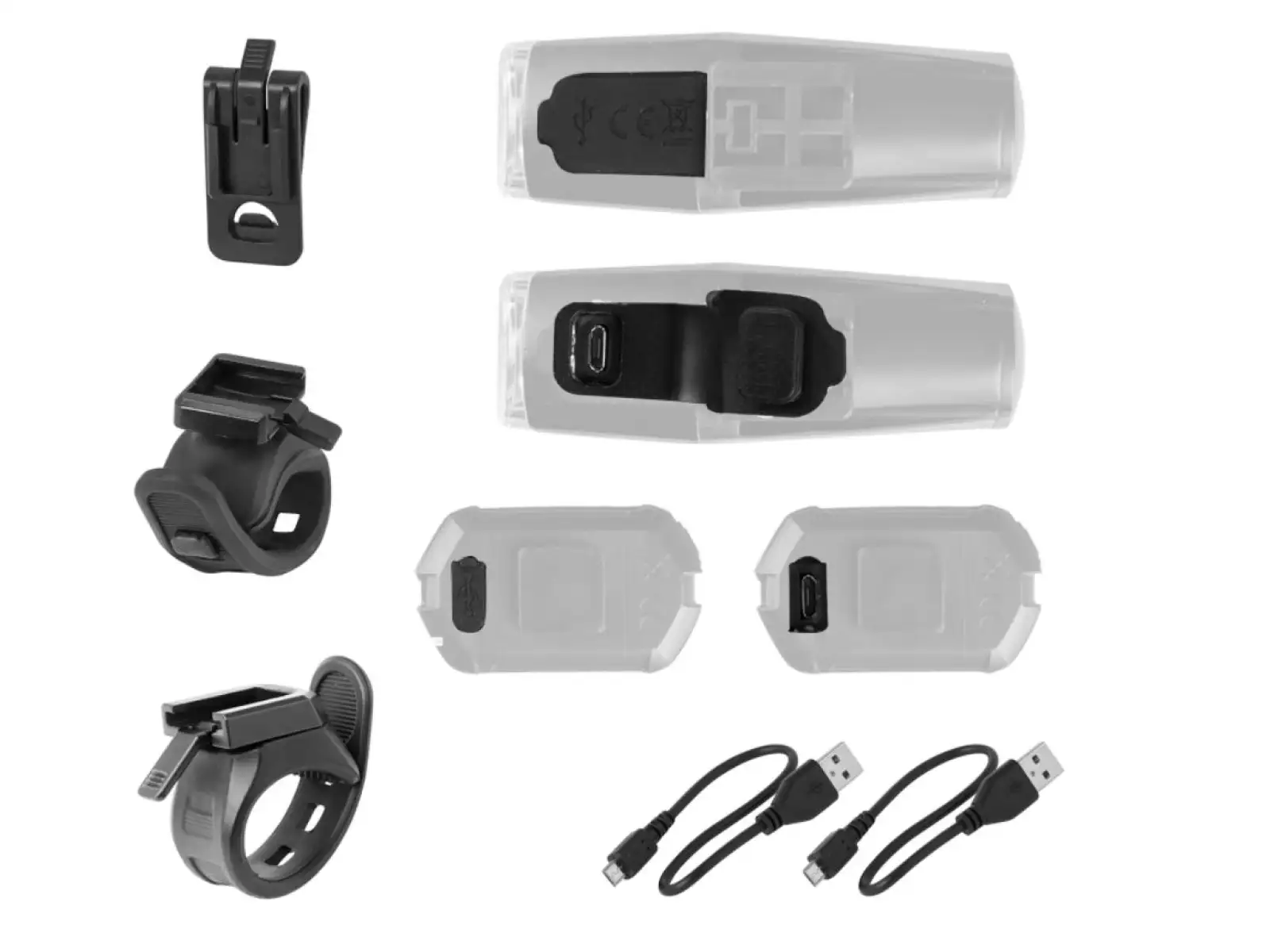 Force Vario USB Set mit Vorder- und Rücklichtern.