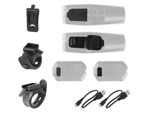 Force Vario USB Set mit Vorder- und Rücklichtern.