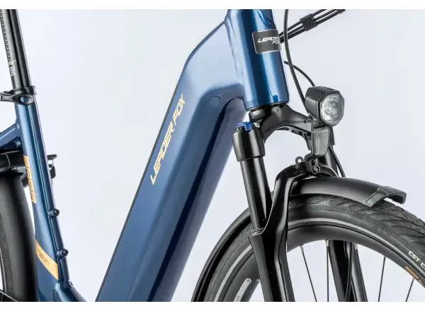 Leader Fox Saga 28 E-Citybike mit tiefem Einstieg Blau