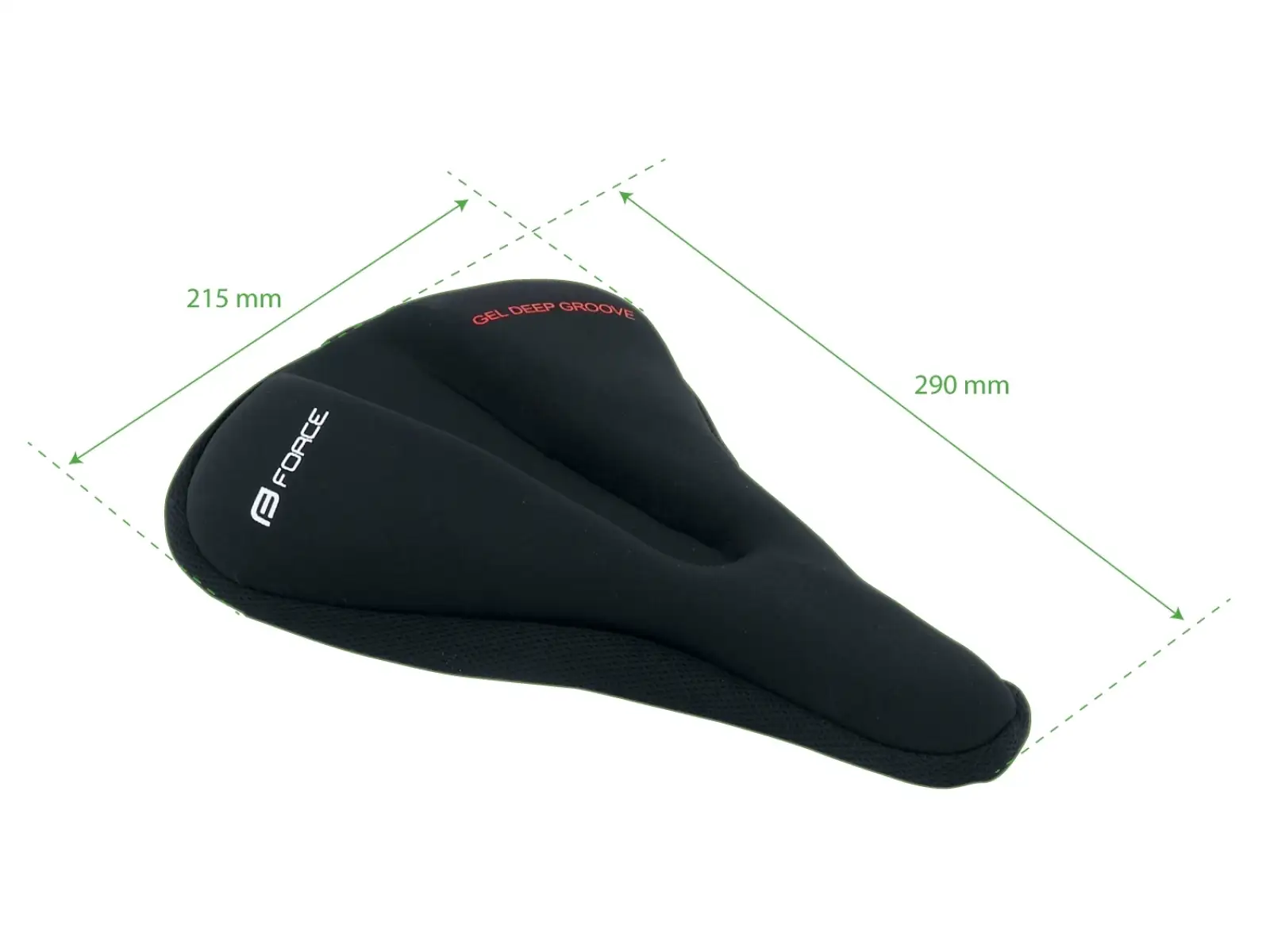 Force Gel Sattelbezug mit Vertiefung schwarz