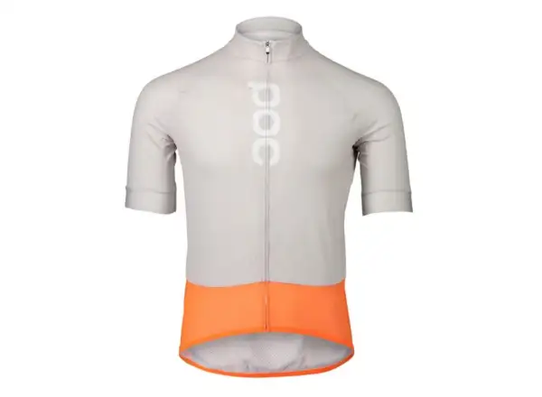 POC Essential Road Logo Herrentrikot Zink Orange/Granitgrau
