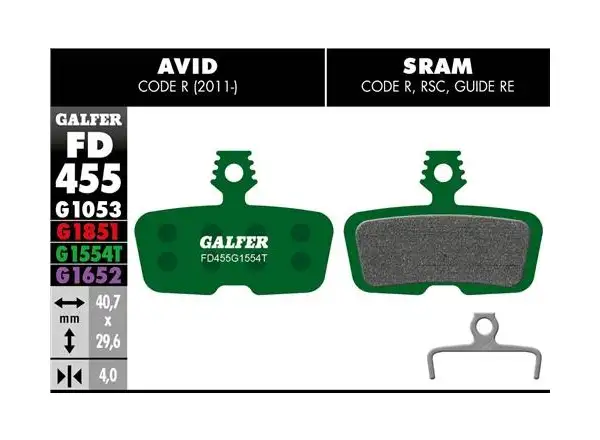 Galfer FD455 PRO G1554 Bremsbeläge für Avid/Sram.