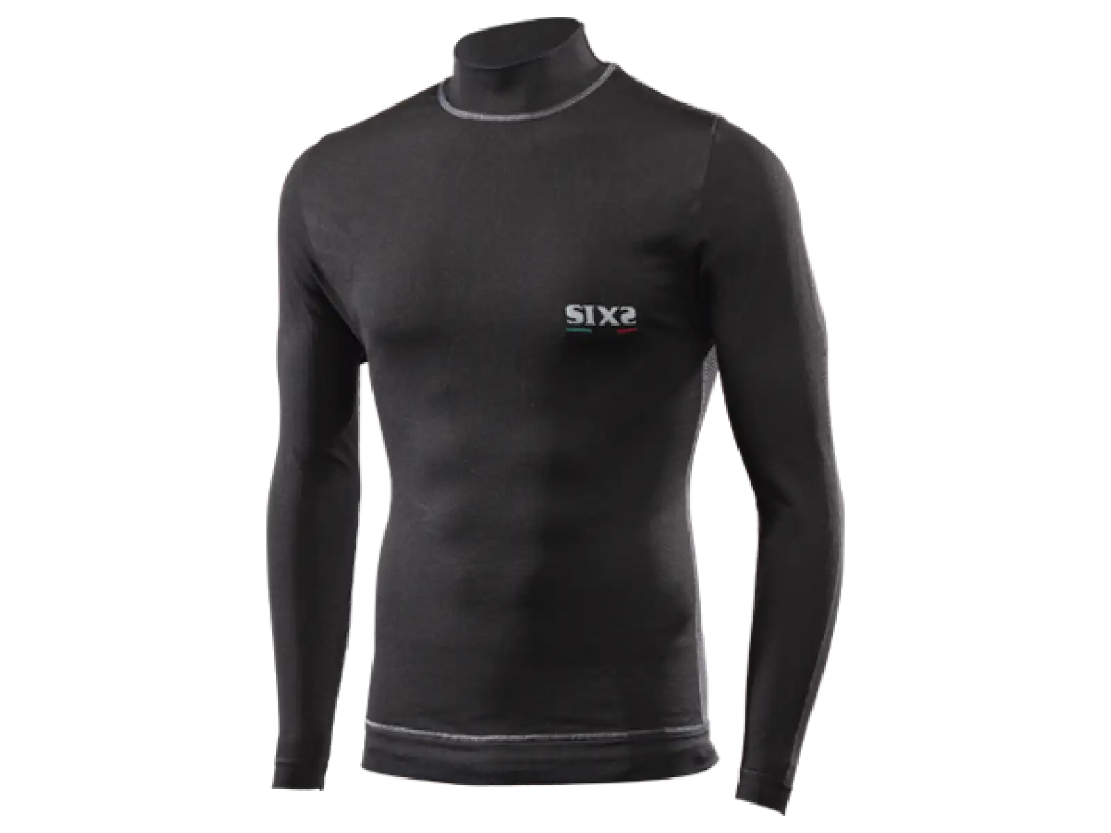 SIXS TS4P Windshell Funktions-T-Shirt Langarm Schwarz