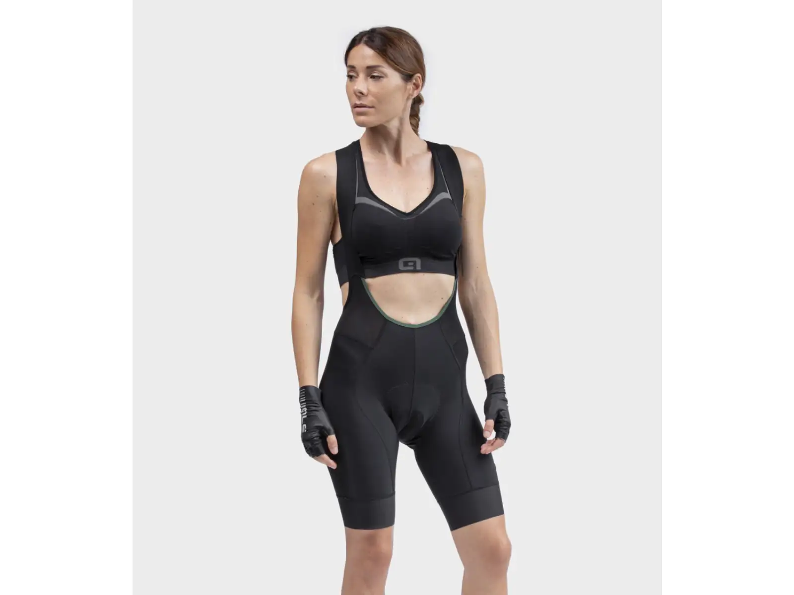 Alé PR-R Green Speed Damen Shorts mit Polster und Latz Black